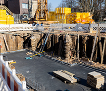 Blick in die Baugrube des künftigen klinischen Hörsaals